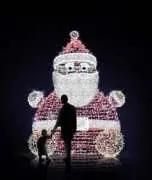 Noel Baba Figürü, 250 x 220 x 210 cm, sıcak + soğuk beyaz led, kırmızı detay, 3d ışıklı figürler ürün fotoğrafı