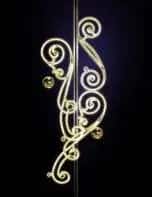 Kristal Küre Aksanlı Sarmal, 300 x 120 x 120 cm, sıcak beyaz led, barok sarmal direk motifleri ürün fotoğrafı
