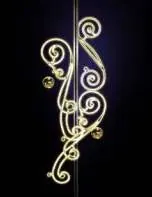 Kristal Küre Aksanlı Sarmal, 300 x 120 x 120 cm, sıcak beyaz led, barok sarmal direk motifleri ürün fotoğrafı