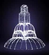 Çan Formu Fıskiye, 450 x 400 x 400 cm, sıcak beyaz led, dev meydan ışık heykelleri ürün fotoğrafı