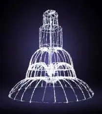 Çan Formu Fıskiye, 450 x 400 x 400 cm, sıcak beyaz led, dev meydan ışık heykelleri ürün fotoğrafı