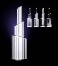 Dikey Panel Heykeli, 850 x 250 x 250 cm, soğuk beyaz led, dev meydan ışık heykelleri ürün fotoğrafı