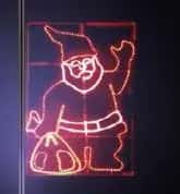 El Sallayan Noel Baba, 200 x 120 cm, soğuk + sıcak beyaz + kırmızı led (karışık), fener ve direk üstü figürler ürün fotoğrafı