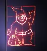 El Sallayan Noel Baba, 200 x 120 cm, soğuk + sıcak beyaz + kırmızı led (karışık), fener ve direk üstü figürler ürün fotoğrafı