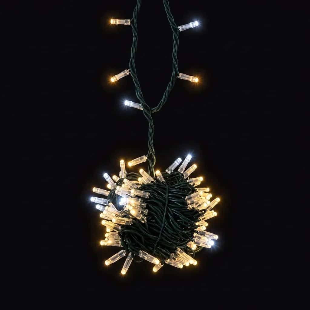 Yeşil kablolu ip LED makarası gün ışığı sıcak beyaz LED'lerle, yukarıdan sarkan hat