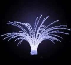 Fıskiye Palmiyesi, 200 x 400 x 400 cm, soğuk beyaz led, ışık çeşmeleri ve sarmallar ürün fotoğrafı