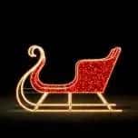 Büyük Kızak, 150 x 230 x 110 cm, kırmızı + sıcak beyaz led, ışıklı fayton ve kızak ürün fotoğrafı