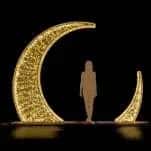 Hilal Tak, 290 x 380 x 120 cm, sıcak beyaz led, ışıklı tak ve kemerler ürün fotoğrafı