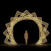 İç İçe Yıldız Geçit Takı, 430 x 567 x 142 cm, sıcak beyaz led, ışıklı tak ve kemerler ürün fotoğrafı