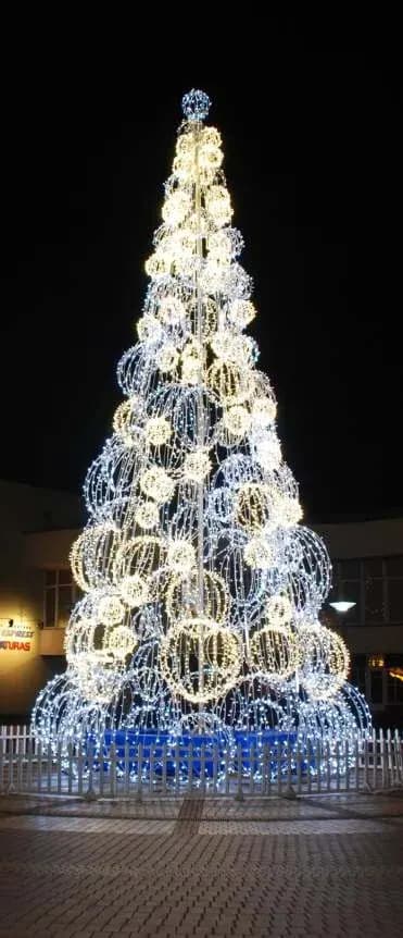 Top Ağaç 10 Metre, 1000 x 500 x 500 cm, sıcak + soğuk beyaz led, ışıklı yılbaşı ağaçları ürün fotoğrafı
