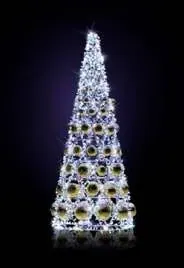 Toplu Koni Ağaç, 300 x 120 x 120 cm, sıcak beyaz led, ışıklı yılbaşı ağaçları ürün fotoğrafı