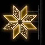 Çift Tonlu Sekiz Kollu Yıldız, 115 x 120 cm, sıcak beyaz led, altın panel, kar tanesi direk motifleri ürün fotoğrafı