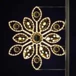 Sekiz Yapraklı Çiçek, 125 x 115 cm, sıcak beyaz led, altın gövde, kar tanesi direk motifleri ürün fotoğrafı