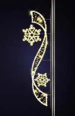 Kar Tanesi Aksanlı S-Şerit, 250 x 75 cm, sıcak beyaz led, kıvrımlı direk süsleri ürün fotoğrafı