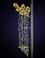 Asma Yaprak Sarkıtı, 190 x 60 cm, sıcak beyaz led, glitter, sarmaşık ve alev direk motifleri ürün fotoğrafı