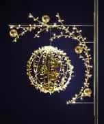 Sarmaşık Dal ve Yuvarlak Küre, 130 x 110 x 60 cm, sıcak beyaz led, sarmaşık ve alev direk motifleri ürün fotoğrafı